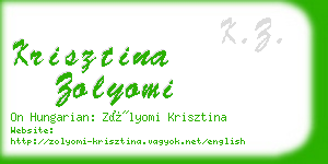 krisztina zolyomi business card